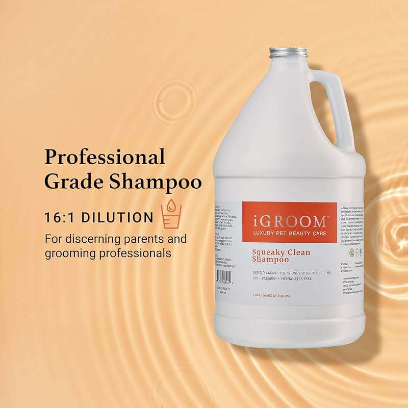 iGroom Squeaky Clean Dog Shampoo, Luxury Pet Beauty Care, Intense Cleaning Power, Chamomile Extracts Sooth Skin, Made in USA (1 GAL) - Image 2