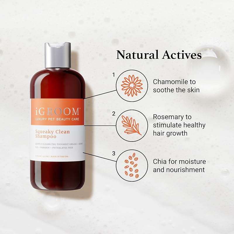 iGroom Squeaky Clean Dog Shampoo, Luxury Pet Beauty Care, Intense Cleaning Power, Chamomile Extracts Sooth Skin, Made in USA (1 GAL) - Image 6