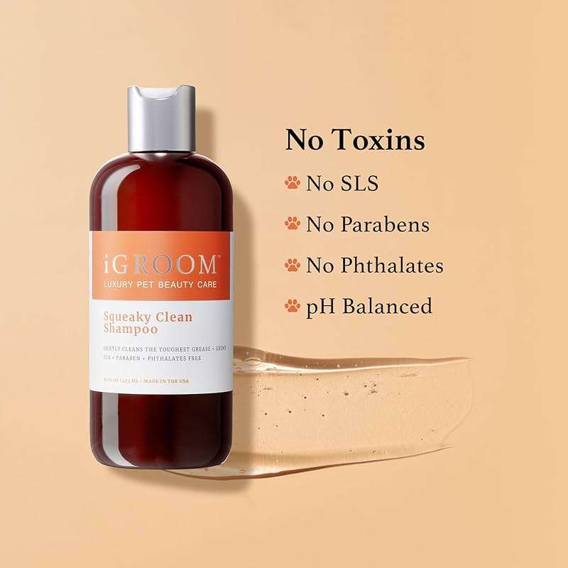 iGroom Squeaky Clean Dog Shampoo, Luxury Pet Beauty Care, Intense Cleaning Power, Chamomile Extracts Sooth Skin, Made in USA (1 GAL) - Image 8