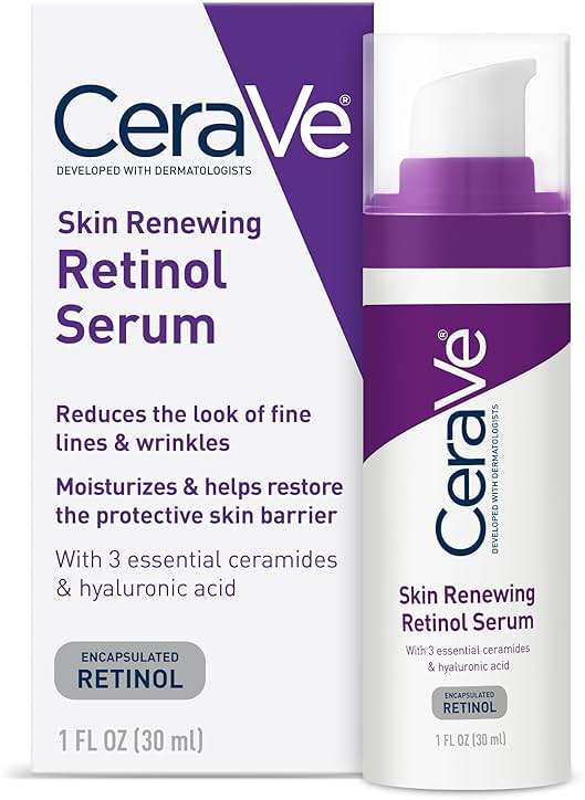 CeraVe Anti Aging Retinol Serum For Face, Encapsulated Retinol With Hyaluronic Acid, Niacinamide & Ceramides, Smooths Wrinkles & Fine Lines, Gentle Skin Brightening Serum, Fragrance Free, 1 Oz - Image 1