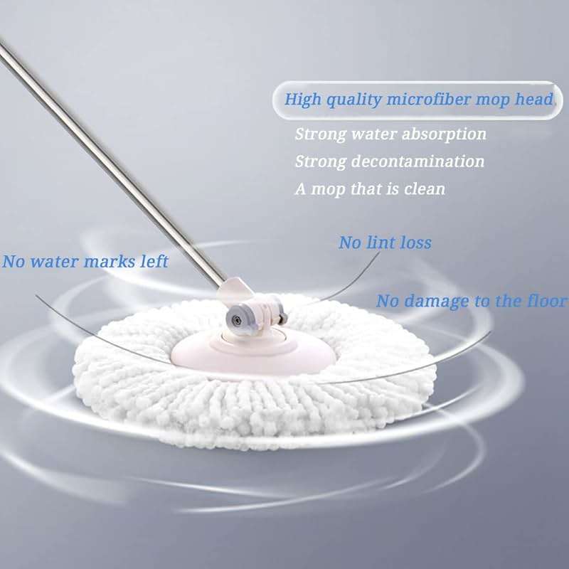 5 PCS Microfiber Replacement Mop Head Spin Mop Head Replacement 5-Pack, Microfiber Refill Heads Universal for 360 Spin Magic Mopping, Round Shape Standard Size White - Image 2