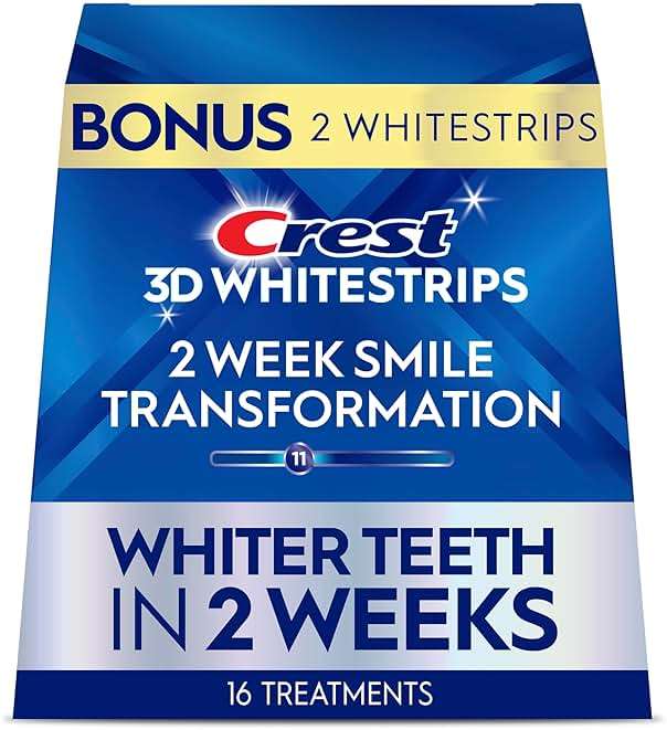 Crest 3D Whitestrips Glamorous White, 3D White, Teeth Whitening Strip Kit, 32 Strips (16 Count Pack) - Crest Teeth Whitening Strips, Teeth Whitening Kit - Packaging May Vary - Image 1