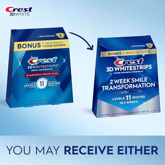 Crest 3D Whitestrips Glamorous White, 3D White, Teeth Whitening Strip Kit, 32 Strips (16 Count Pack) - Crest Teeth Whitening Strips, Teeth Whitening Kit - Packaging May Vary - Image 2
