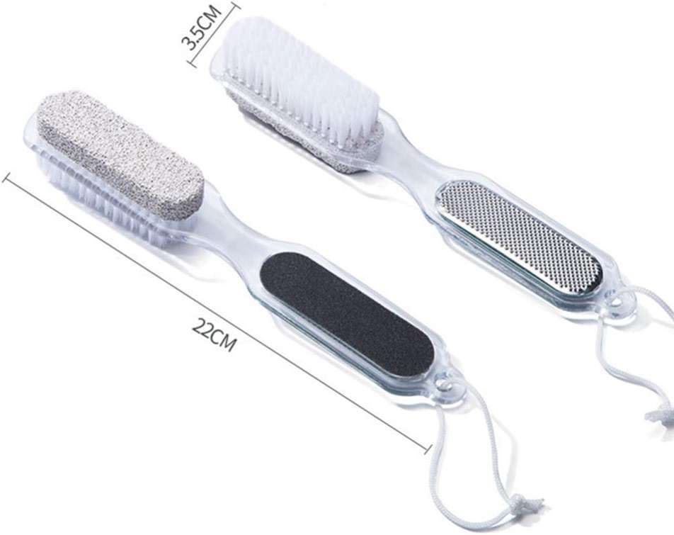 ARTIBETTER 4-in-1 Foot Care Tool with Pumice Stone Nail Brush Foot File and Callus Reducer Ergonomic Handle for Home Pedicure and Dead Skin Removal - Image 2