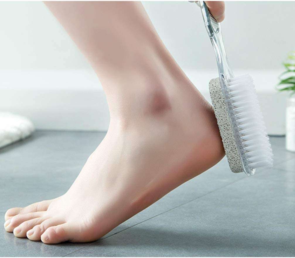 ARTIBETTER 4-in-1 Foot Care Tool with Pumice Stone Nail Brush Foot File and Callus Reducer Ergonomic Handle for Home Pedicure and Dead Skin Removal - Image 6