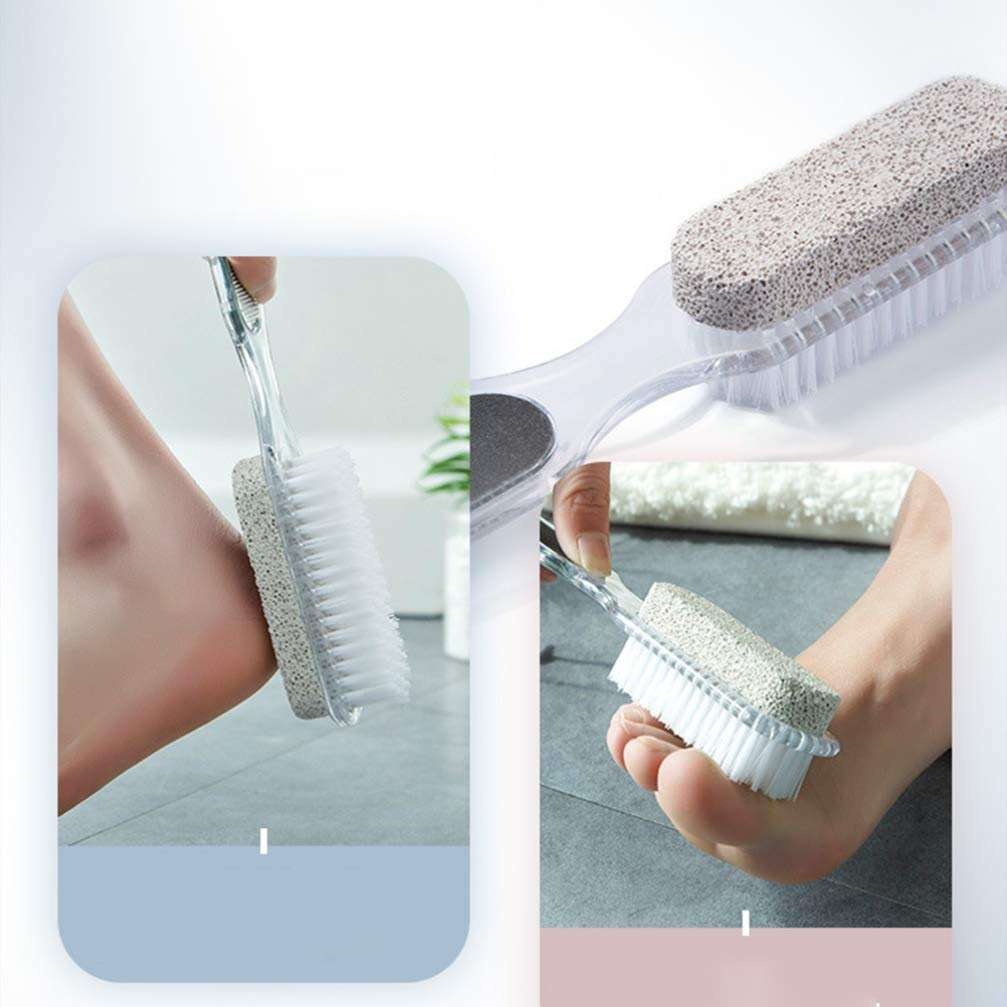 ARTIBETTER 4-in-1 Foot Care Tool with Pumice Stone Nail Brush Foot File and Callus Reducer Ergonomic Handle for Home Pedicure and Dead Skin Removal - Image 8