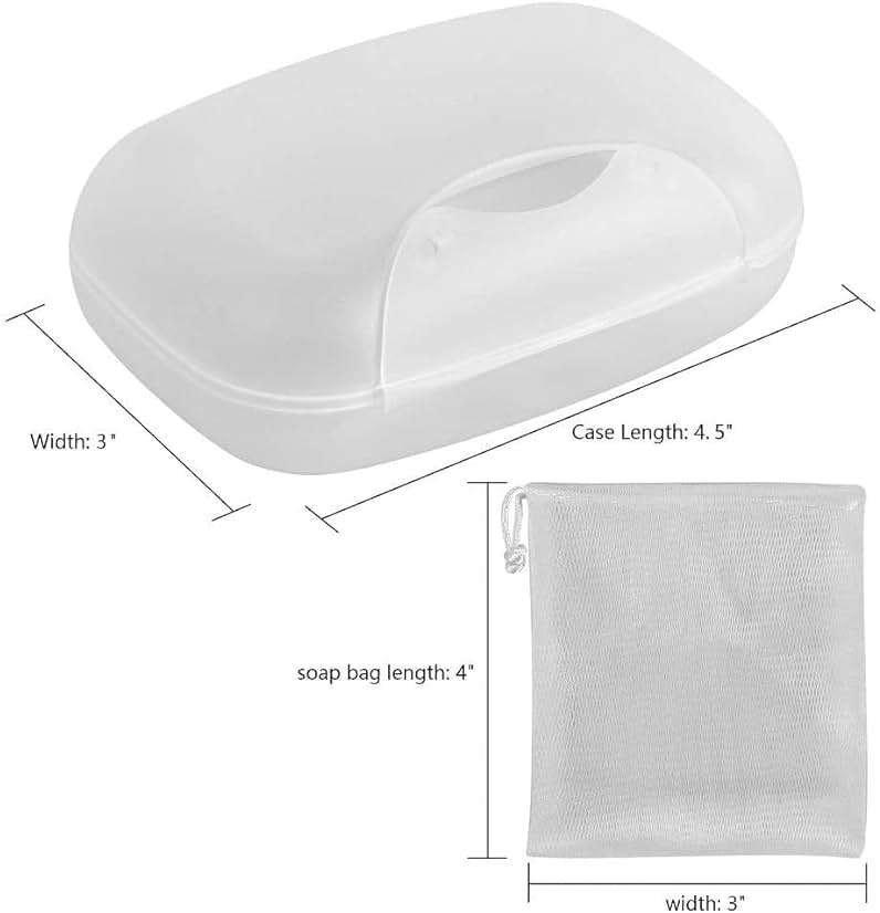 Vonpri Soap Box Holder, Soap Dish Soap Saver Case Container for Bathroom Camping Gym 1 Pack (Clear) - Image 3