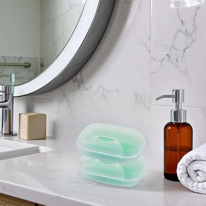 Vonpri Soap Box Holder, Soap Dish Soap Saver Case Container for Bathroom Camping Gym 1 Pack (Clear) - Image 6