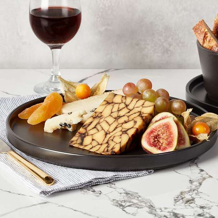 Stone Lain Celina Stoneware 16 Piece Dinnerware Set, Plates and Bowls, Black Matte Dish, Service for 4 – Minimalist Round Style, Microwave & Dishwasher Safe - Image 6