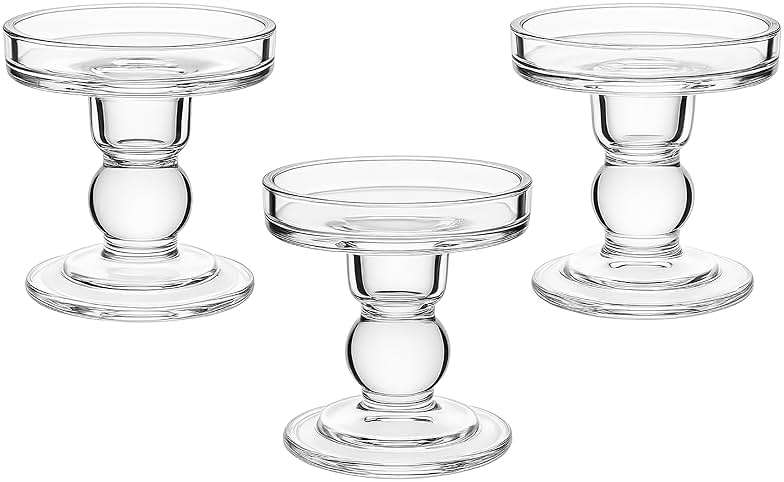 OYATON Glass Candle Holders for Pillar Candle, Unity Candle Holder Set of 3 for Wedding Ceremony Set, Candlestick Holder for Table or Home Decoration - Image 1