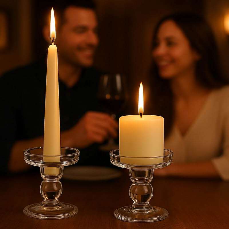 OYATON Glass Candle Holders for Pillar Candle, Unity Candle Holder Set of 3 for Wedding Ceremony Set, Candlestick Holder for Table or Home Decoration - Image 3
