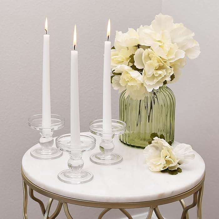 OYATON Glass Candle Holders for Pillar Candle, Unity Candle Holder Set of 3 for Wedding Ceremony Set, Candlestick Holder for Table or Home Decoration - Image 6