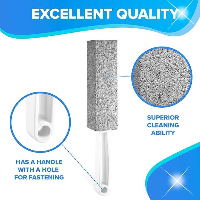 DISIWENE Pumice Cleaning Stone with Handle Toilet Bowl Cleaner Hard Water Ring Remover for Bath/Pool/Kitchen/Household Cleaning (2, 2 Pack with Handle) - Image 4