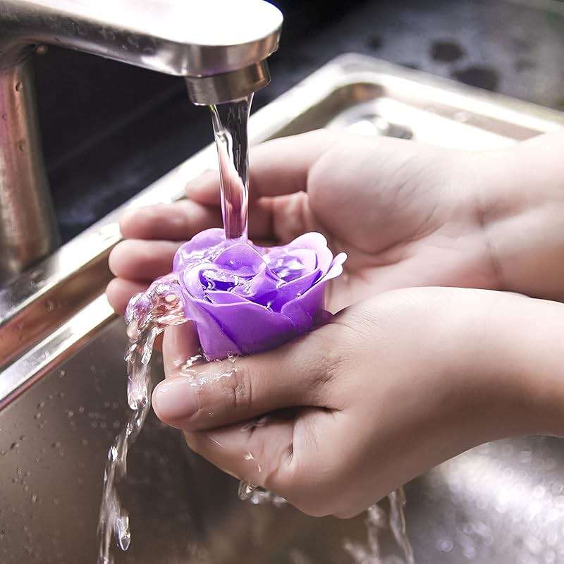 Little World Bath Soap Rose Flower - Floral Scented Rose Petals for Bath, Petals Body Soap in Gift Box for Valentine's Day, Anniversary, Birthday, Mothers Day Gifts (18 Pcs, Purple) - Image 7