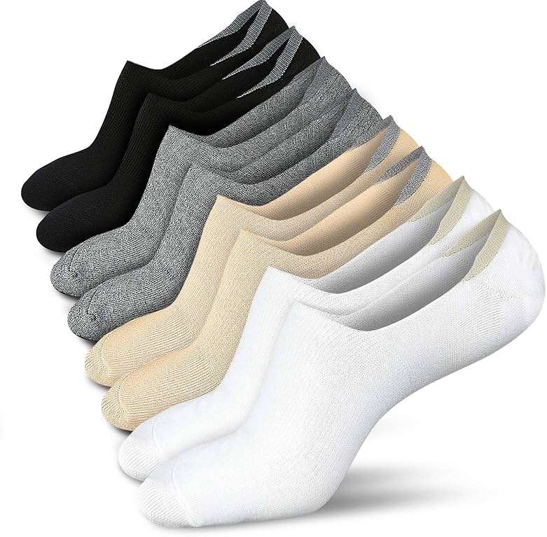 wernies No Show Socks Women Low Socks Non Slip Flat Boat Line 4/8 Pairs - Image 1