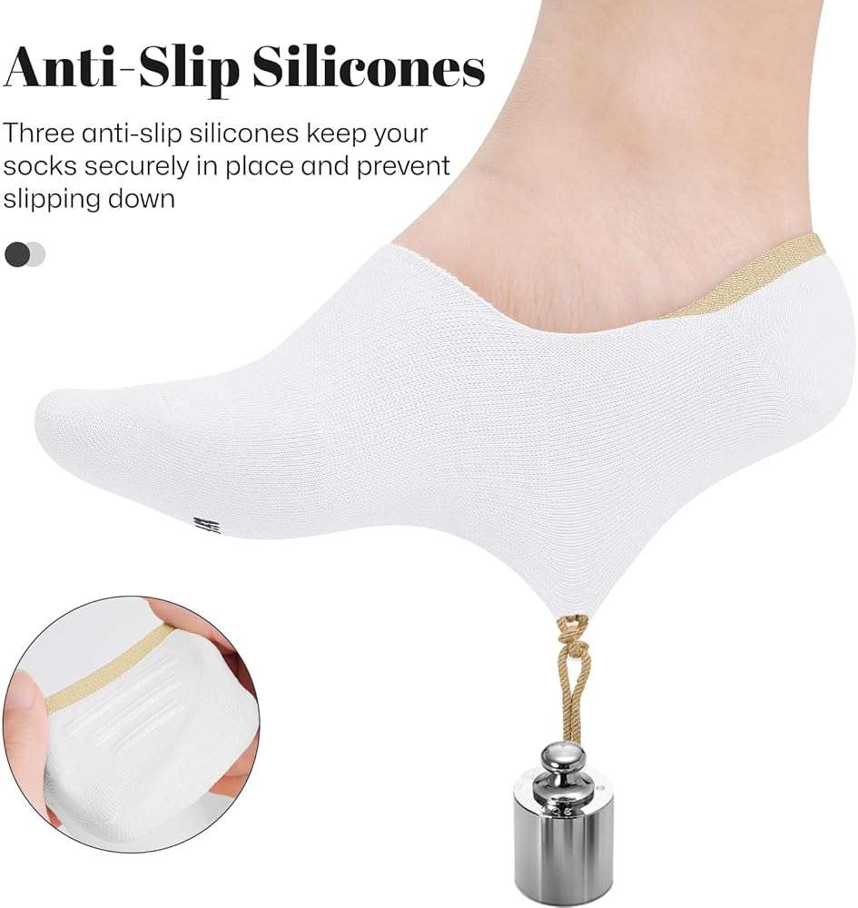 wernies No Show Socks Women Low Socks Non Slip Flat Boat Line 4/8 Pairs - Image 2