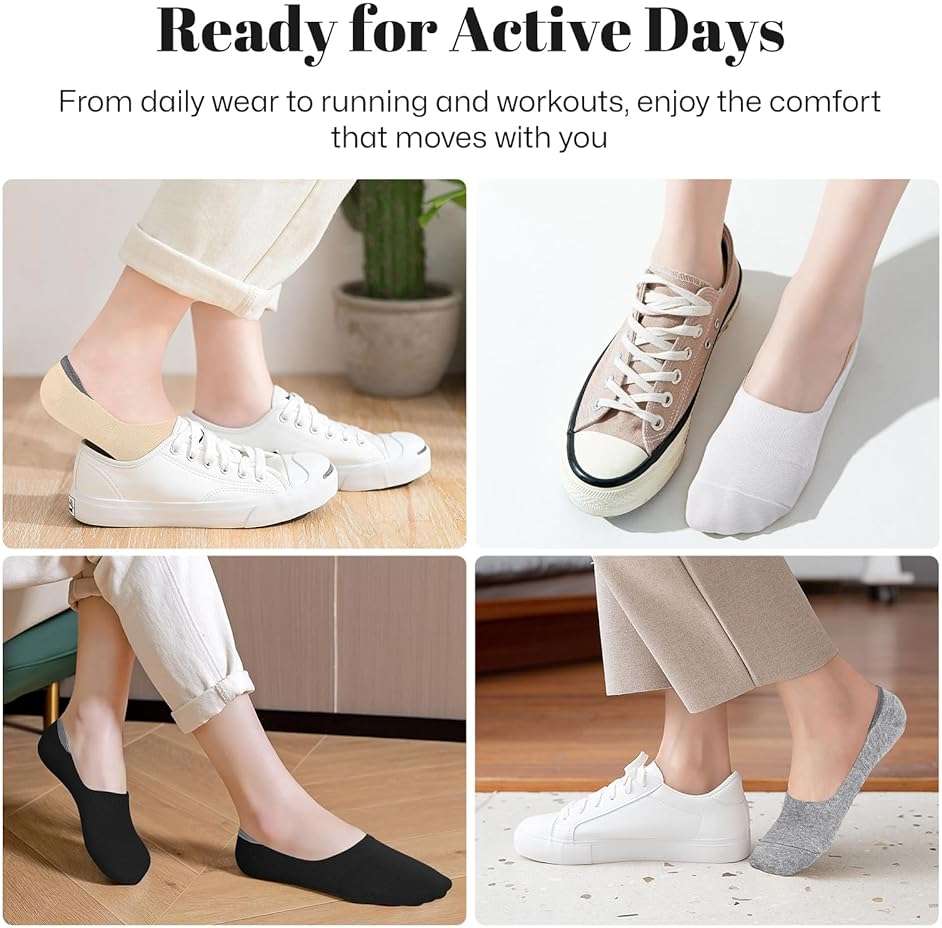 wernies No Show Socks Women Low Socks Non Slip Flat Boat Line 4/8 Pairs - Image 6