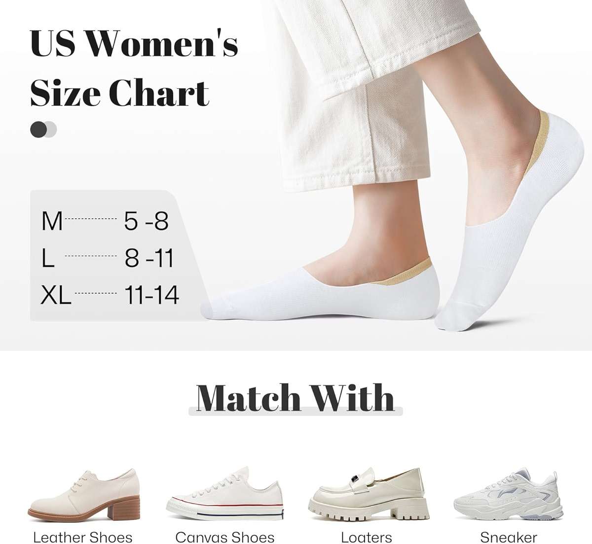 wernies No Show Socks Women Low Socks Non Slip Flat Boat Line 4/8 Pairs - Image 7