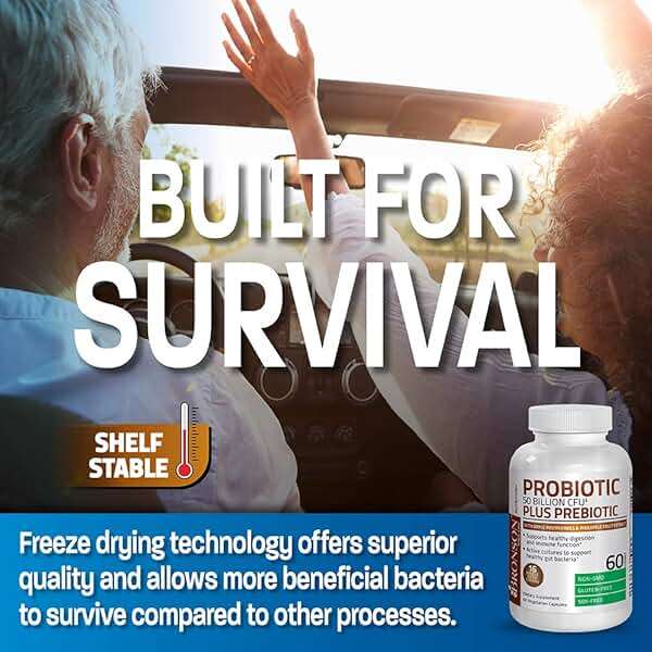 Bronson Probiotic 50 Billion CFU + Prebiotic with Apple Polyphenols & Pineapple Fruit Extract for Women & Men Non-GMO, 60 Vegetarian Capsules - Image 4