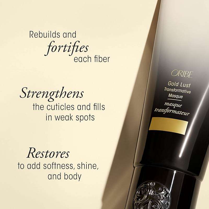 Oribe Gold Lust Transformative Mask - Strengthens Hair & Repairs Damage - Adds Softness, Shine & Nourishes With Biotin & Niacinamide - For All Hair Types & Textures - 5 oz - Image 4