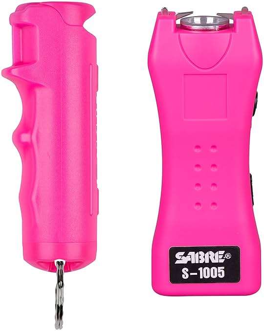 SABRE Pepper Spray & 2‑in‑1 Stun Gun with Flashlight Self Defense Kit – Fast Flip Top 10‑Second Safety Spray with Finger Grip & Keychain – Rechargeable Stun Gun, 1.60 µC Charge, 120‑Lumen LED Light - Image 1