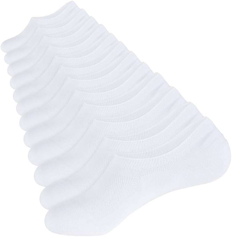 CLOSEMATE Mens No Show Socks Cotton Thin High Elasticity Low Cut Ankle Socks with Non Slip Grips 6 Pairs - Image 1