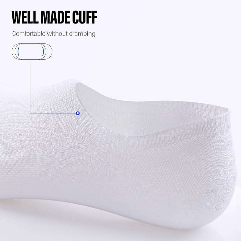 CLOSEMATE Mens No Show Socks Cotton Thin High Elasticity Low Cut Ankle Socks with Non Slip Grips 6 Pairs - Image 5
