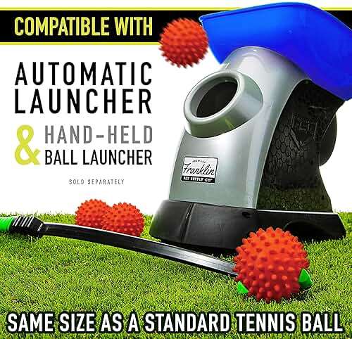 Franklin Pet Supply Co. Ready Set Fetch All Weather Ball - Launcher Ball - Slobber and Water Resistant,Orange - Image 5
