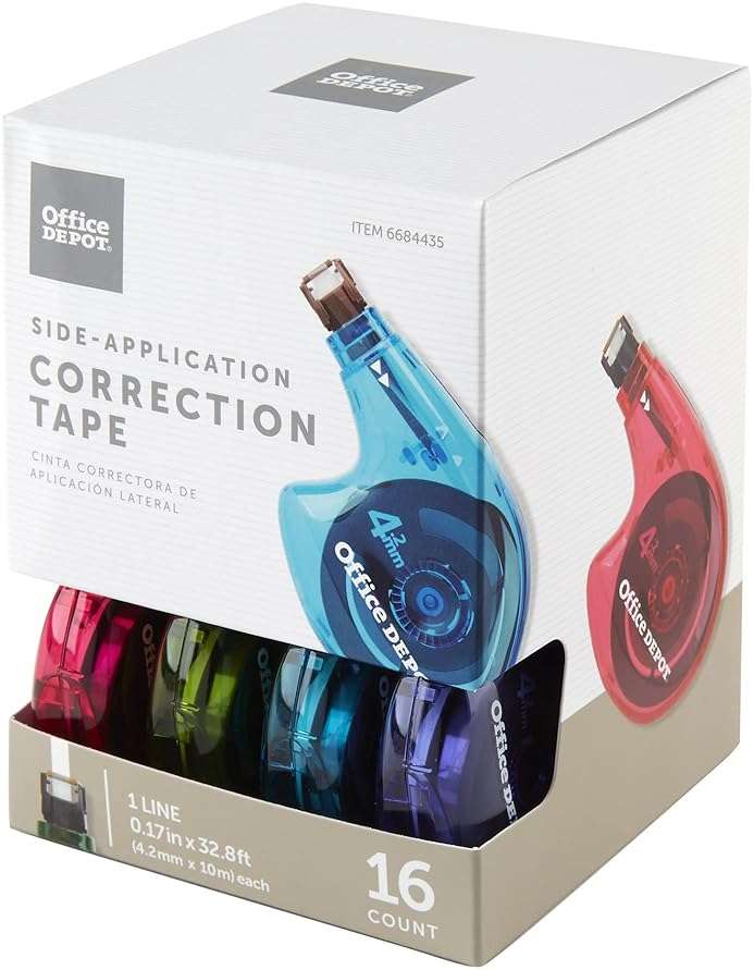 Office Depot® Brand Side-Application Correction Tape, 1 Line x 392", Pack of 16 Cartridges - Image 2