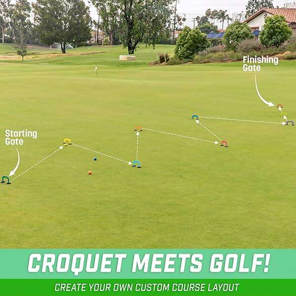 GoSports Putt-Thru Croquet Putting Game - Includes 9 Gates, 4 Golf Balls and Tote Bag - Play at Home, the Office or On the Green! - Image 4