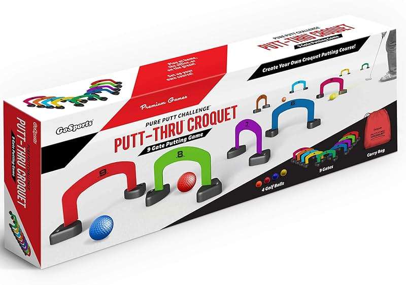 GoSports Putt-Thru Croquet Putting Game - Includes 9 Gates, 4 Golf Balls and Tote Bag - Play at Home, the Office or On the Green! - Image 5