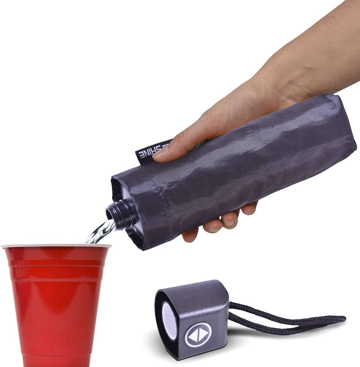 GoPong Rain or Shine Umbrella Flask 2 Pack (24 oz Total) - Hidden Alcohol Travel Flasks - Secret Liquor Containers for Theme Parks, Cruises, and Sports Events – Includes Funnel & Spout - Image 3