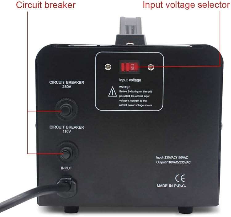 Cantonape Voltage Transformer Converter 1000 Watt Step Up/Down Convert from 110-120 Volt to 220-240 Volt and from 220-240 Volt to 110-120 Volt with 2 US Outlets, 2 Universal Outlets - Image 4