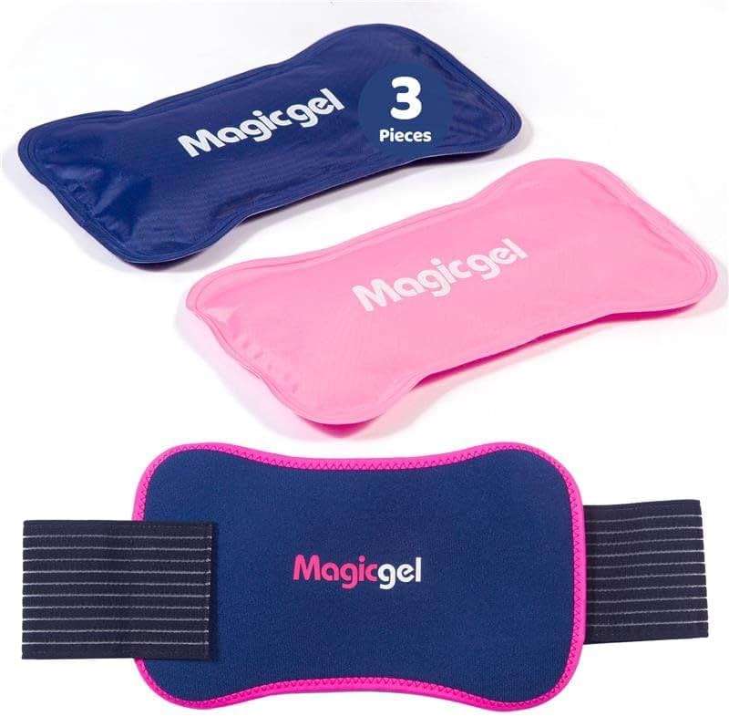 Magic Gel Ice Packs for Injuries Reusable (3 Pieces) | Flexible Wrap Around Gel Ice Pack Knees, Back, Shoulders, Arms and Legs (11" x 5.5") | Hot and Cold Compress Cold Packs for Injuries - Image 1