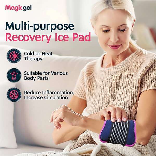 Magic Gel Ice Packs for Injuries Reusable (3 Pieces) | Flexible Wrap Around Gel Ice Pack Knees, Back, Shoulders, Arms and Legs (11" x 5.5") | Hot and Cold Compress Cold Packs for Injuries - Image 2