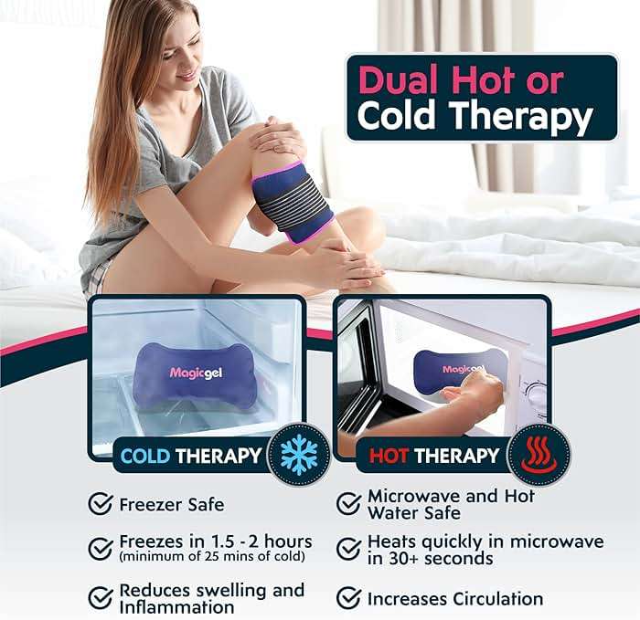 Magic Gel Ice Packs for Injuries Reusable (3 Pieces) | Flexible Wrap Around Gel Ice Pack Knees, Back, Shoulders, Arms and Legs (11" x 5.5") | Hot and Cold Compress Cold Packs for Injuries - Image 5