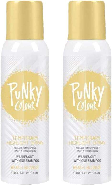Punky Temporary Hair Highlight Spray – Beach Blonde, Washes Out, Temporary Hair Color Spray for Kids, Women, Hair-Dye, 3.5 oz, 2 Pack - Image 1