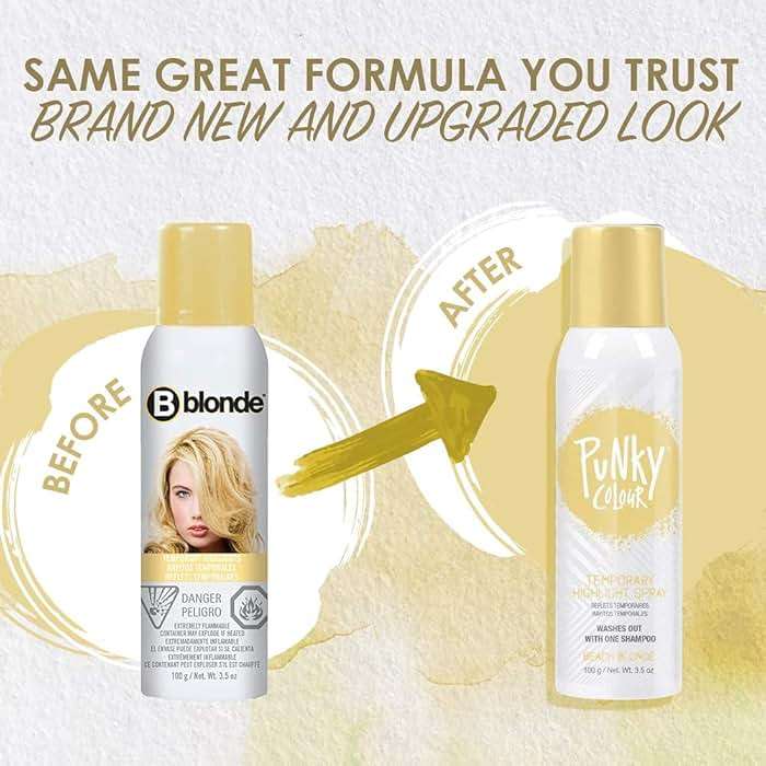 Punky Temporary Hair Highlight Spray – Beach Blonde, Washes Out, Temporary Hair Color Spray for Kids, Women, Hair-Dye, 3.5 oz, 2 Pack - Image 2