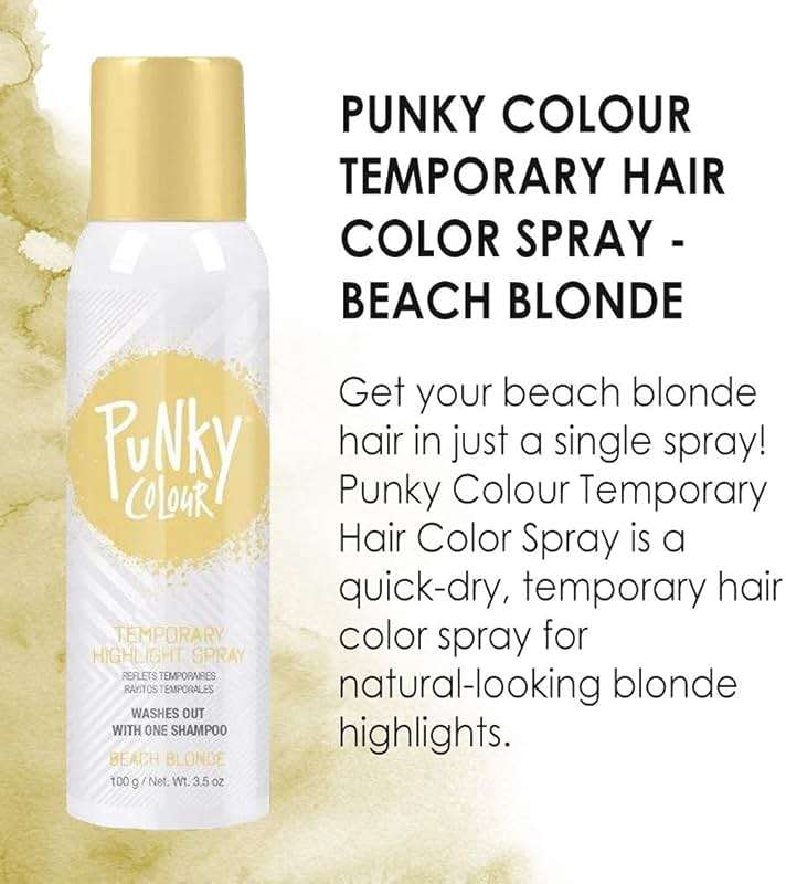 Punky Temporary Hair Highlight Spray – Beach Blonde, Washes Out, Temporary Hair Color Spray for Kids, Women, Hair-Dye, 3.5 oz, 2 Pack - Image 4
