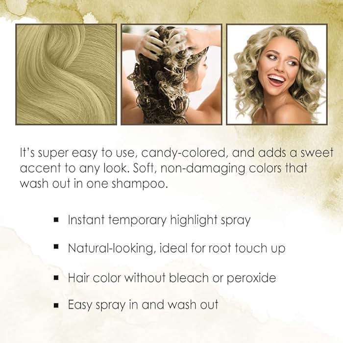 Punky Temporary Hair Highlight Spray – Beach Blonde, Washes Out, Temporary Hair Color Spray for Kids, Women, Hair-Dye, 3.5 oz, 2 Pack - Image 5