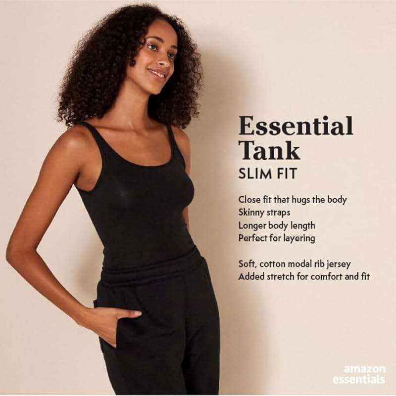 Amazon Essentials Women's Slim-Fit Thin Strap Tank Top - Image 2