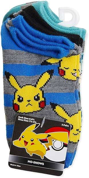 Pokemon Boys 5 Pack No Show Socks - Image 4