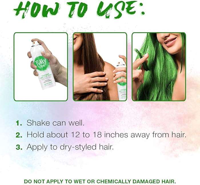 Punky Temporary Hair Color Spray – Jaguar Green, Instant Vivid Temporary Hair Dye for Women, Wash Out, Hair-Color Spray, 3.5 oz, 2 Pack - Image 6