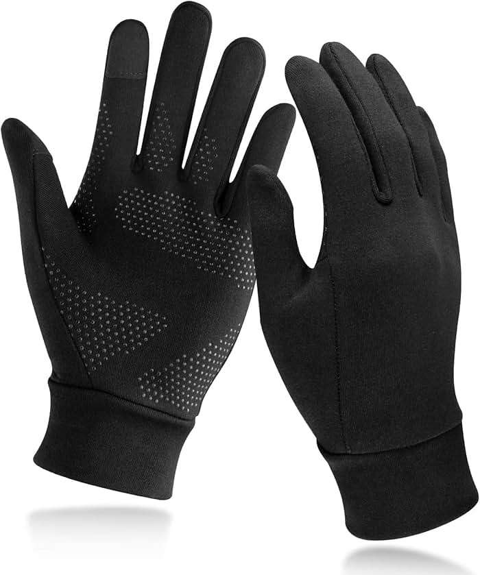 Unigear Lightweight Running Gloves, Touch Screen Anti-Slip Warm Gloves Liners for Cycling Biking Sporting Driving for Men Women - Image 1