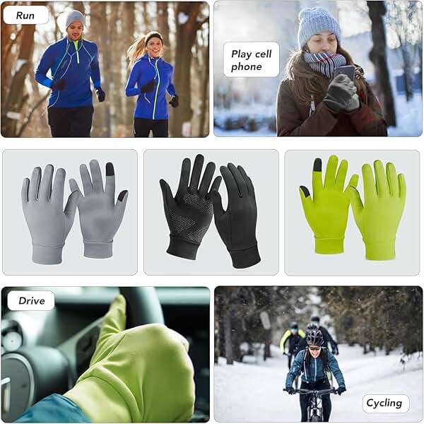 Unigear Lightweight Running Gloves, Touch Screen Anti-Slip Warm Gloves Liners for Cycling Biking Sporting Driving for Men Women - Image 7