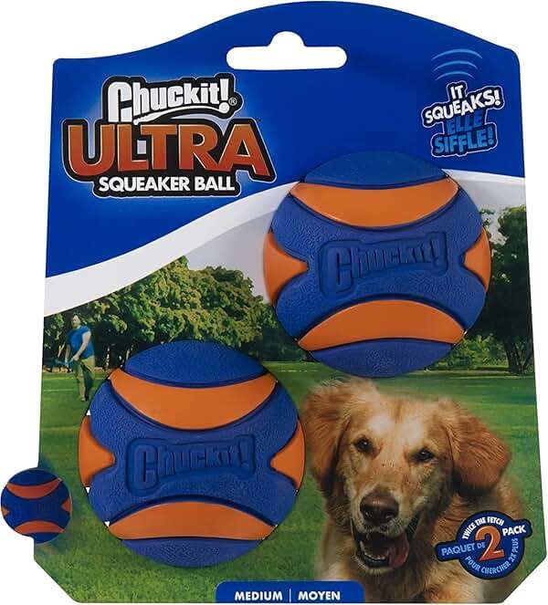 Chuckit! 6 Pack of Ultra Squeaker Ball Dog Toys, Medium, Whistles When Thrown - Image 2