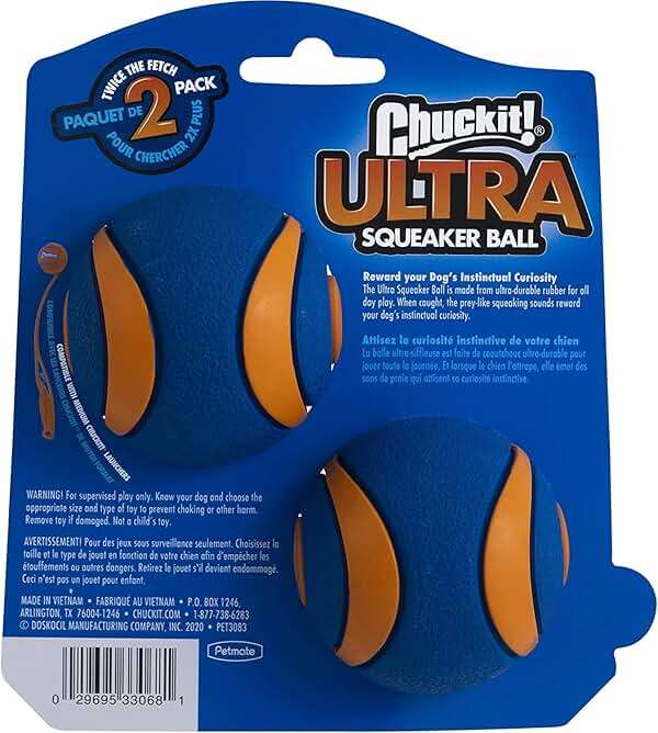 Chuckit! 6 Pack of Ultra Squeaker Ball Dog Toys, Medium, Whistles When Thrown - Image 3
