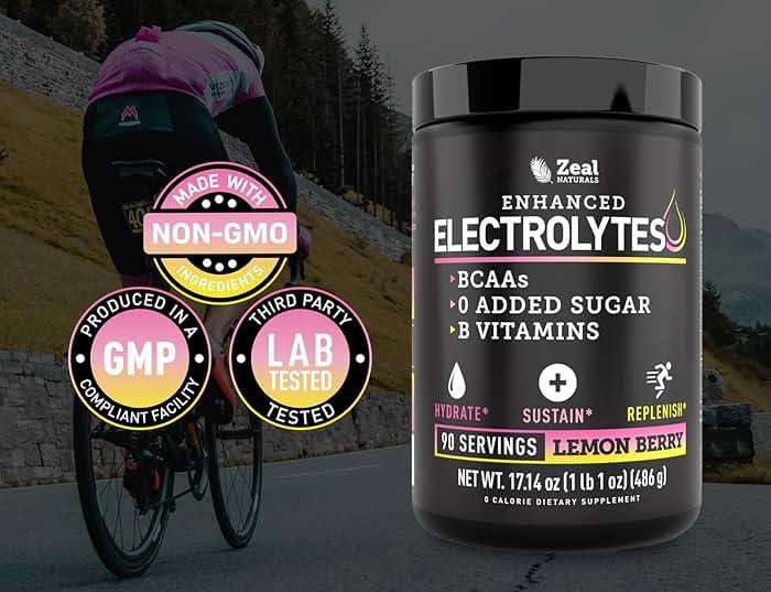 Zeal Electrolyte Powder - 90 Servings | Keto Electrolytes Powder | Zero Sugar, BCAAs, B-Vitamins | Potassium, Zinc, Magnesium | Hydration Powder Recovery Drink | Lemon Berry - Image 8