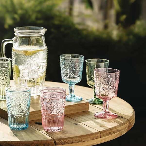 Bormioli Rocco Romantic Set Of 4 Cooler Glasses, 16 Oz. Colored Crystal Glass, Pastel Green, Made In Italy. - Image 6