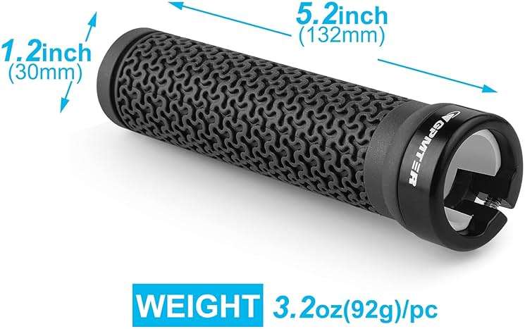 GPMTER Bike Handlebar Grips, Single Lock on Bicycle Handle Bar, for BMX, Mountain, MTB, Beach Cruiser, Scooter, Folding Bike, Soft Non-Slip-Rubber Hand Grip Comfortable Ergonomic - Image 3